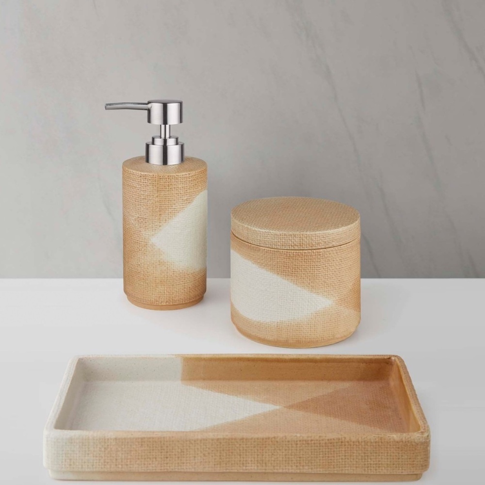 Decor Studio Brooklyn Ceramic 3-Pc. Bath Accessory Set - Brown
